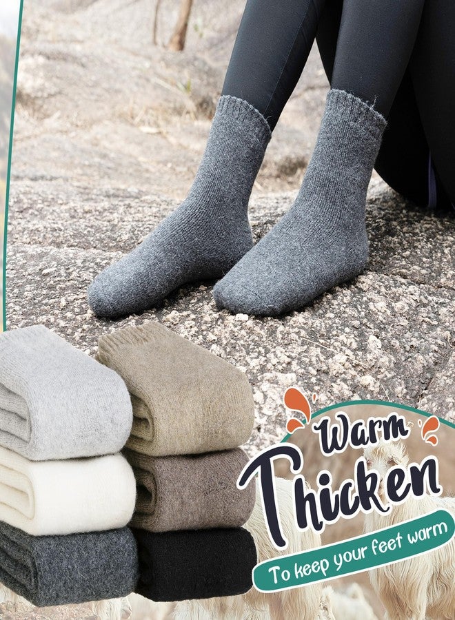 Eyean Kids Merino Wool Socks Boys Girls Thermal Winter Hiking Warm Thick Boot Cozy Toddler Crew Socks 6 Pairs (4-7 Years, Solid Color) - Image 2